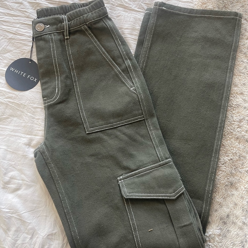 White Fox Boutique Green/khaki Cargo Pants